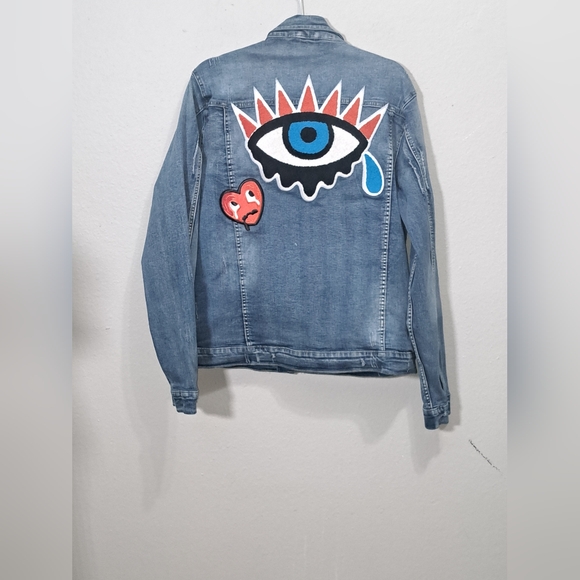 Roku Studio Distressed Light Wash Denim Jacket, Size 2XL - Picture 16 of 16